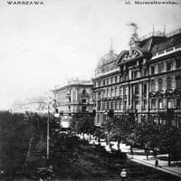Полша: Варшава, C1905-1910. Сгради на Napartment на улица Marszalkowska във Варшава. Пощенска картичка, 1905-1910. Печат на плакат от