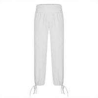 Отпуснати панталони за мъже Просверие мъж моден джобни маншети панталони ежедневни спортни панталони комфорт мъже гамаши валяк бели 10