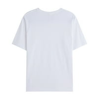 Uorcsa Mens Compression риза с къс ръкав екипаж на врата Пуловер Популярна ваканция Лятна флорална отпечатана блусатна мъжка мъжка топ блуза бяло