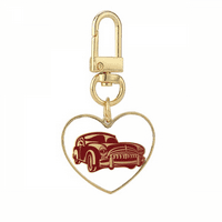 Deep Red Classic Cars Модел очертава златно сърце ключодържател метал