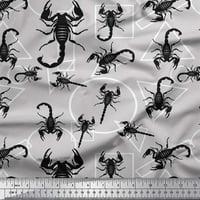 Soimoi памучен камбричен плат Геометрични форми и скорпионни насекоми от печат от широк двор