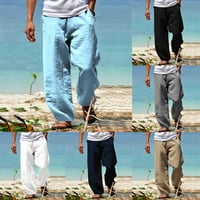 Мъжки летен плаж Разхлабени директни панталони йога теглене еластични панталони khaki l