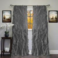 Chic Sheer Voile Vertical Ruffled Tier Window Curtain Единичен панел 50 96