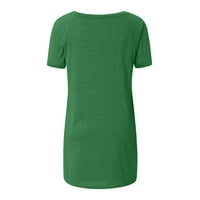 Дамски върхове дълги ръкав небрежна блуза флорални жени тениски екипаж на врата лято зелено s