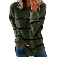 Frostluinai Clearance Елементи！ Пуловери за жени падат мода плюс размери пуловери за жени есенни дрехи Предварителни суичъри Екипаж на шията с дълъг ръкав отпечатани пуловерни върхове ризи ризи