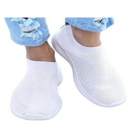 Colisha Women Whing Shoes Slip On Flats Knit Upper Sneakers Yoga Comfort Sock Sneaker Mesh White 5.5