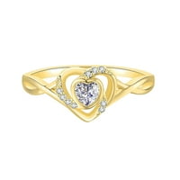 Heiheiup сърдечен пръстен любов пръстен за кристал за жени обичат кухия рит на пръстена среден пръст колие