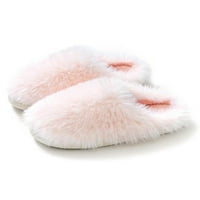 Удрящи дамски комфорт зимни топли чехли със спалня със затворен пръст дишащи къщи обувки светло розово tpr стил b 5.5-6
