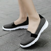 Sehao Fashion Women Mesh Небрежна обувка с дебела подметка на обувки за обувки работещи маратонки Мреша черно 6.5- нас
