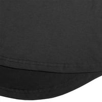 Ризи за черни рокли за мъже мъже ежедневни солидни кръгли шия популярни тънък тип ръкави тениска блуза памучни тениски за мъже фитнес ризи, черни, m