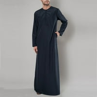 Мъжки ежедневни разхлабени арабски риза с цип от дълъг ръкав в Дубай