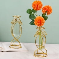 Betterz Hydroponic Vase Hollow Disachable Glass Лесна грижа Десктоп Железен цвете ваза Декорация на дома