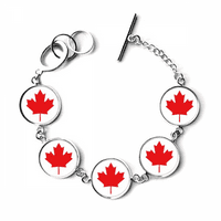 Червен кленов Канада Символ на културата Символ гривна Charm Bangle Jewelry