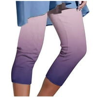 Капри панталони за жени ежедневно лято дърпайте йога рокля Капри работи работа Модни печат Атлетични голф панталони с джобове