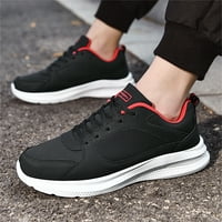 Мъжки обувки Небрежно мода с голям размер Кожен твърд цвят дантела за ежедневни обувки работещи маратонки червено 11,5