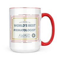Neonblond Worlds Най -добър приматолог сертификат награда за халба за любители на чай за кафе