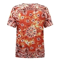 Мъжки графични тениски винтидж африкански племенни флорални ежедневни върхове къси ръкав кръг за печат на врата тениска блуза блуза