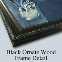 Frank Duveleck Black Ornate Framed Double Matted Museum Art Print, озаглавен: Портрет на стара дама