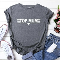Женска тениска с къс ръкав отпечатани свободни дами дрехи пролетта лятна ваканция мода ежедневен плаж всеки ден тениска на тениска на майката