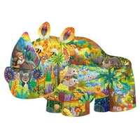Пъзели с мозайник във формата на животни Детски играчки Монтесори Образователен подарък Момичета Момчета уникални нередовни за 6+ години Арт Динозавър
