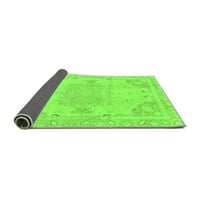 Ahgly Company Indoor Rectangle Abstract Green Modern Area Rugs, 8 '10'