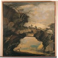 Пейзаж с войници на отпечатък на плакат за естествена скална арка