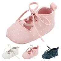 Пролетта и лятото деца бебе бебешки обувки момичета принцеси обувки солиден цвят звезда принтен дантелен баща и сина обувки