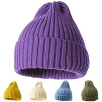 Biplut шапка от шапка без ръмче еластична удобна дишаща поддържане на топъл солиден цвят жени зимна плетена шапка за шапка диви аксесоари
