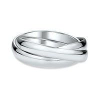 Прост купол. Sterling Silver Trio Rolling Russian Wedding Band Ring