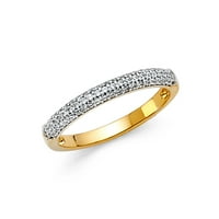 Jewels 14K жълто злато пръстен кубичен циркония CZ годишнина сватбена лента размер 10.5