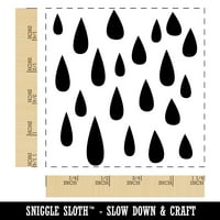 Много дъждовни капки дъжд Воден квадрат каучук щамповане на скрапбукинг занаяти - малки 1,25in