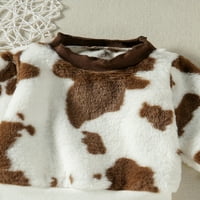 Sunisery Baby Winter Sweatshirts Fuzzy дълъг ръкав кръгла врата пуловери за кръстосано тяло