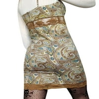 Женска модна прашка рокля без ръкави без гръб ретро шабло