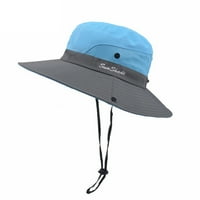 Шапка от подложка женска хвощна шапка UV UV защита сгъваема мрежа Широка риболовна шапка с бим-бийз