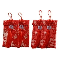 Брокада тъкан червени пликове ретро китайски стил пари Подарък пликове червени пакети за рожден ден китайска сватба