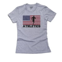 Олимпийска - Атлетика - Флаг - Силует женска памучна сива тениска
