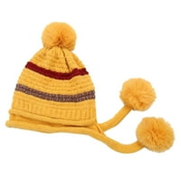 Жени вълнени плетени шапки шапки за топла ски шапка за коса топка вълна за зимни възрастни момичета