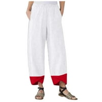 Hhei_k мода за женски солиден цвят шевове дишащ небрежен разхлабен уличен джоб панталони с прави крак