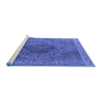 Ahgly Company Machine Pashable Indoor Rectangle Oriental Blue Industrial Area Rugs, 2 '3'