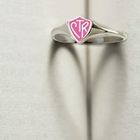 Ringmasters Classic Mini Pink Shield Sterling Silver Изберете правилния CTR пръстен размер 6.5