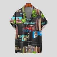 Мъжки разхлабени ризи Лапето пуловер Хавайски плаж Бутон Продажба Тропическа природа Пент тийнейдж