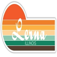 Lerna Illinois Sticker Retro Vintage Sunset City 70S Естетичен дизайн