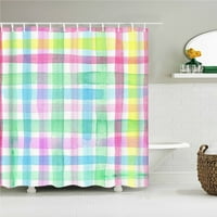 Проста цветна геометрична шарка тъкан за завеси за душ баня за баня кръгли мозаечни водоустойчиви екран за баня с куки