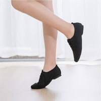 Caicj Toddler Shoes Детски обувки танцови обувки топло танцово балет изпълнение на закрити обувки йога танцови обувки вратовръзка тенис обувки, черно