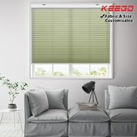 Keego безжични клетъчни нюанси Прозорец с щори Размер и цвят Персонализируем Oliver Green Semi-Blackout Fabric White Case 32 W 32 H