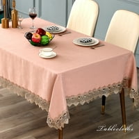 Пейли кърпи за маса покрива покривка за миене на полиестер за домашен декор за домашен цвят, бродиран розов розов 55 94 *
