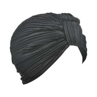 Глава лента Рак шапка шапка етническа бохемска флорална коса покритие за опаковане на тюрбан шапки от шапки с тюрбан черно черно черно