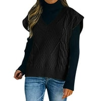 Riforla дамски пуловер v Вратна ръка за без ръкави за пуловер женски пуловер за пуловер черен XL черен XL