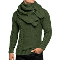 Мъжки есента и зимата o ший за дълъг ръкав пуловер солиден пуловер блуза и шалчета зимни якета за мъже