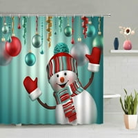 Сладко коледен снежен човек душ завеси фон Декорация плакат баня за къпане завеса домашен екран миещ се с комплект кука